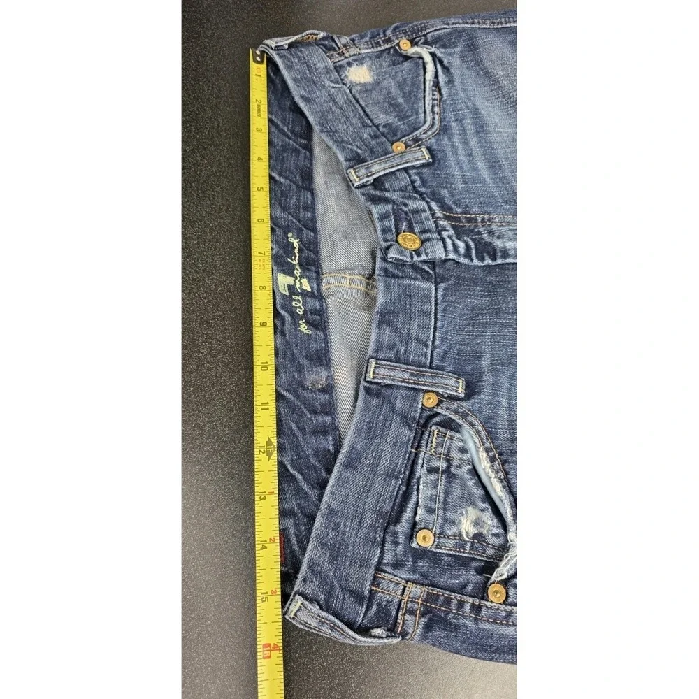 7 For All Mankind Women 30x35 Jeans A Pocket Boot Flare Distressed Denim Y2K‎